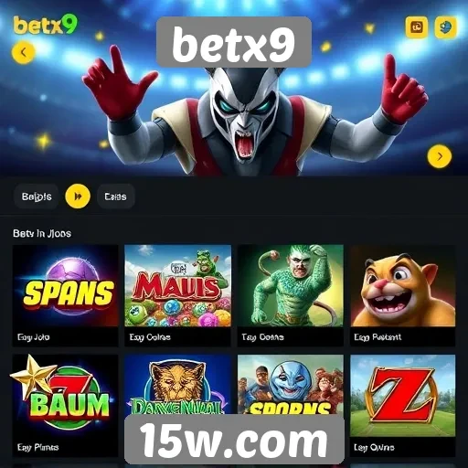 Variedade de jogos disponíveis na plataforma betx9